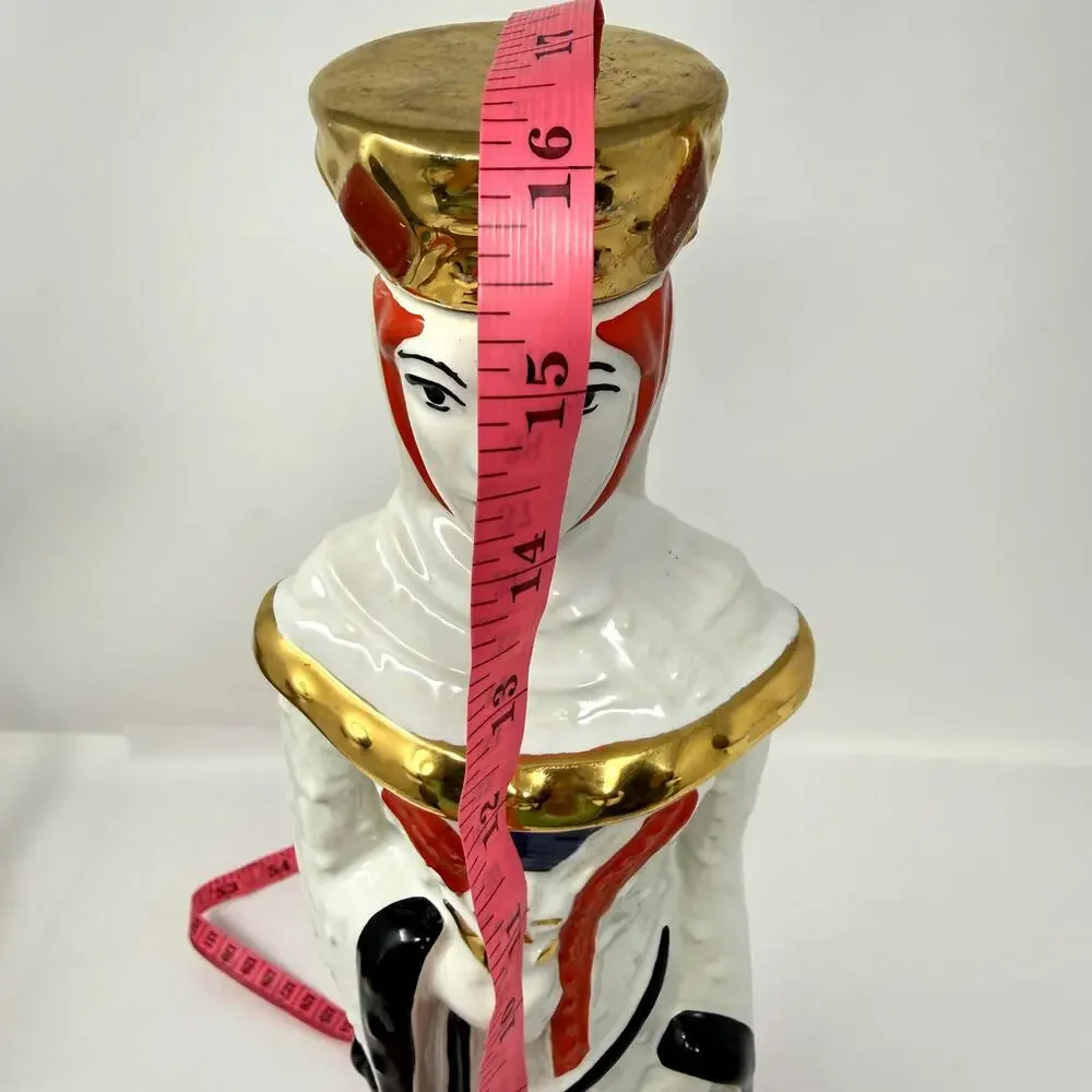 Ezra Brooks Queen of Hearts US Navy Whiskey Decanter Vintage Poker Bottle *Flaw